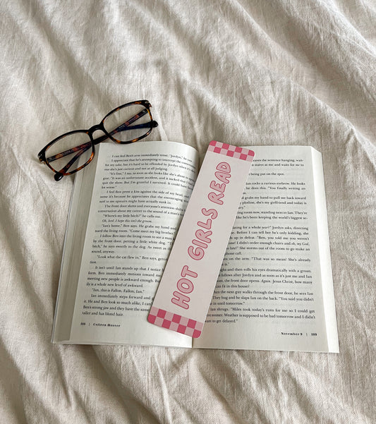 Hot Girls Read Checkered Bookmark