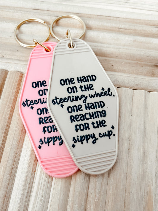One hand on the steering wheel Keychain